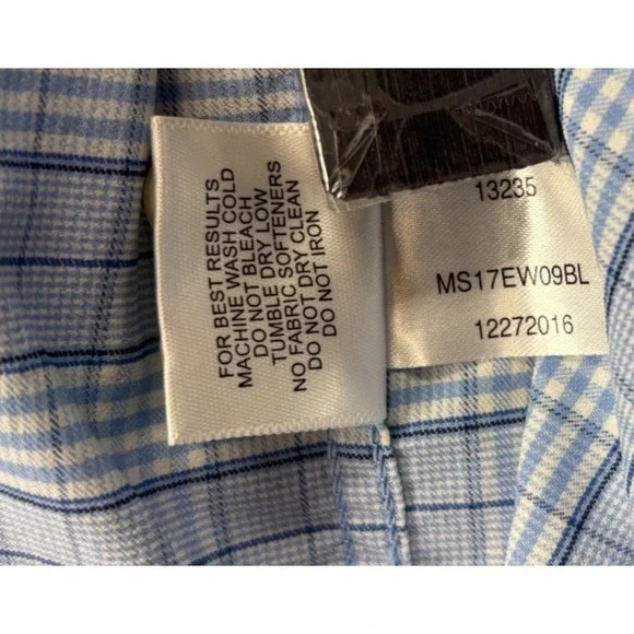 Peter Millar Shirt Mens XL Blue Plaid Summer Comfort Performance Long Sleeve - Picture 8 of 9